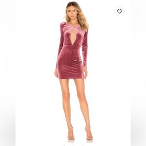Revolve velvet cross back mini dress